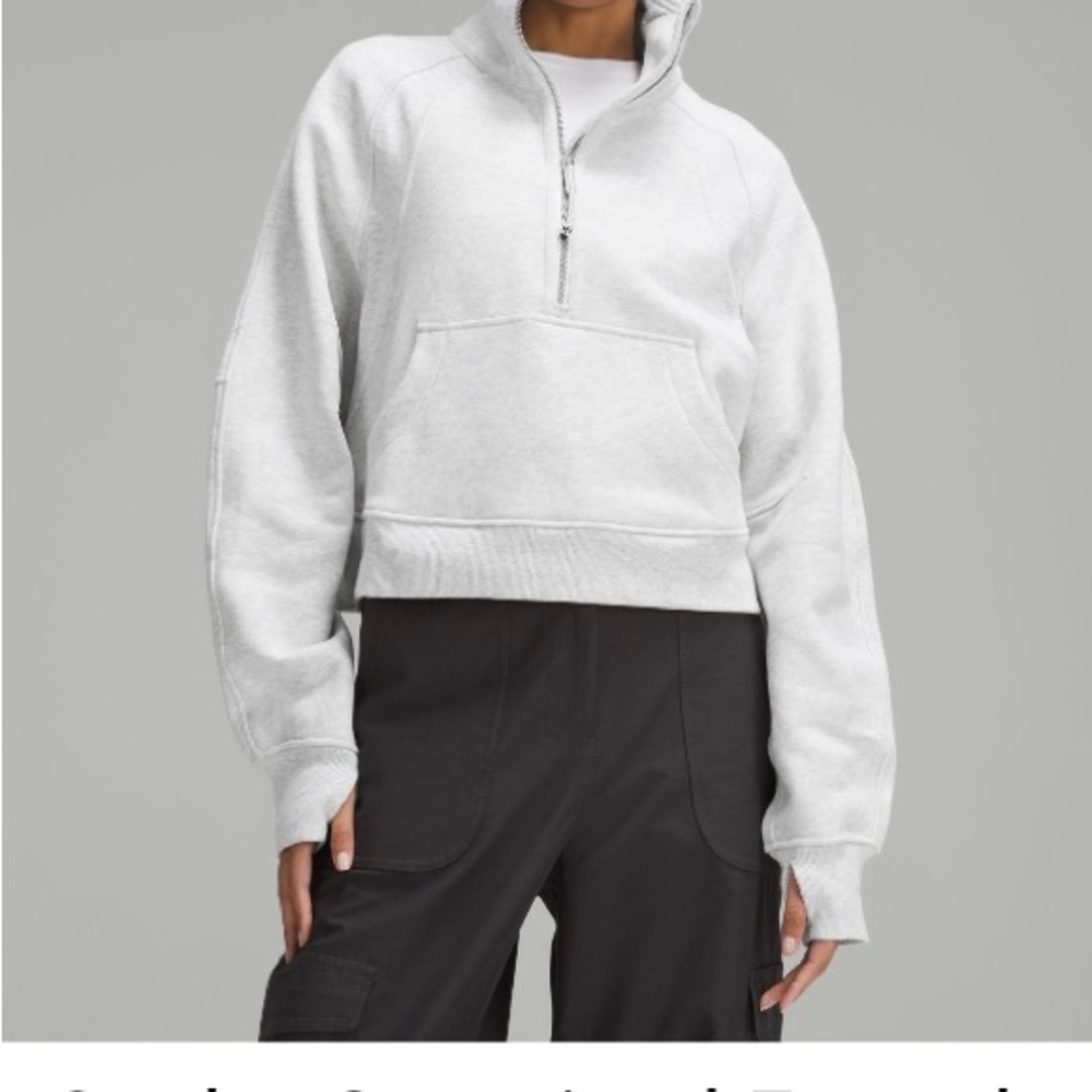 Lululemon Athletica Scuba Oversized Funnel-neck Half Zip (light grey)
